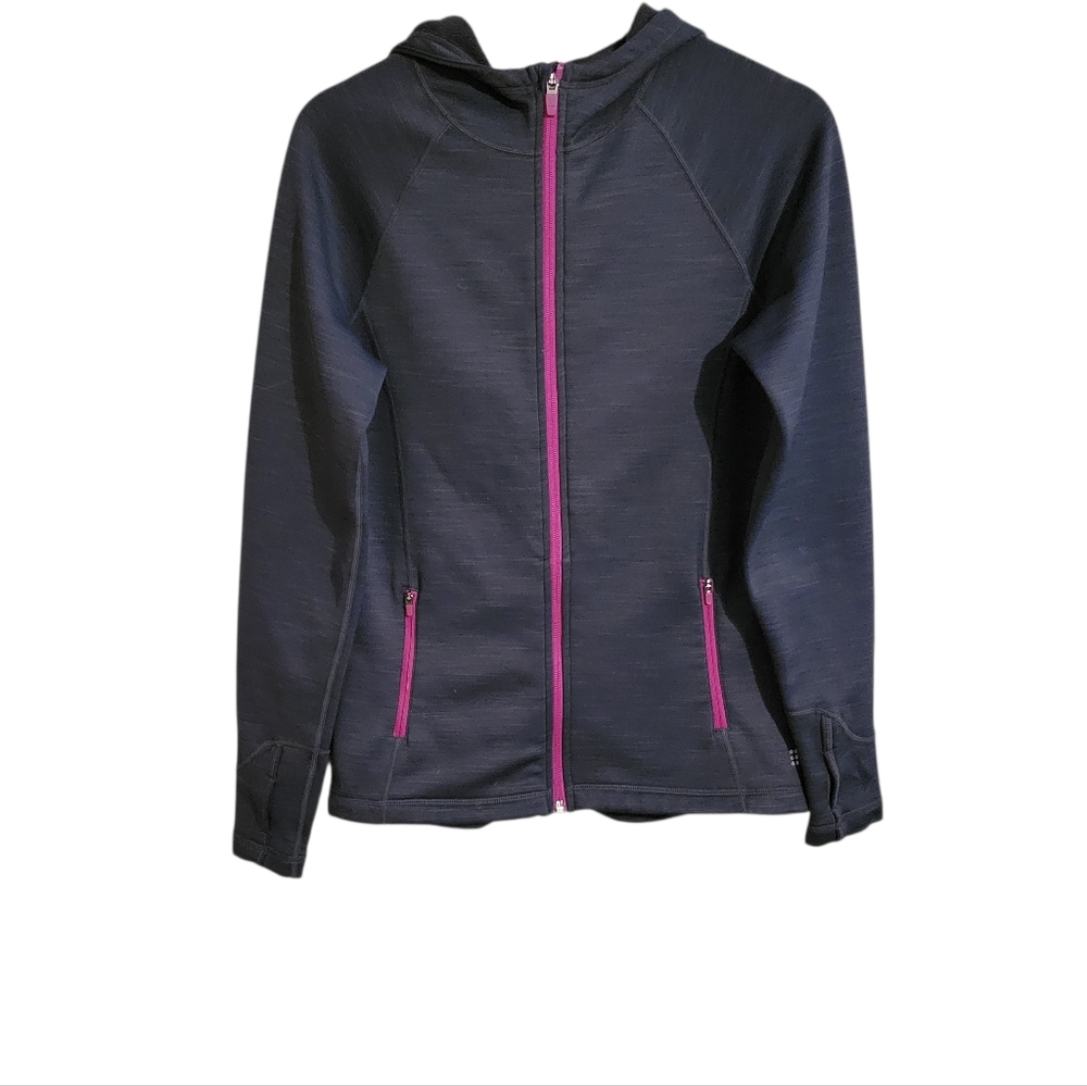 Title Nine Gray Full Zip Hooded Active Jacket